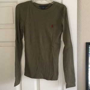 EUC Ralf Lauren Army Green Long Sleeve